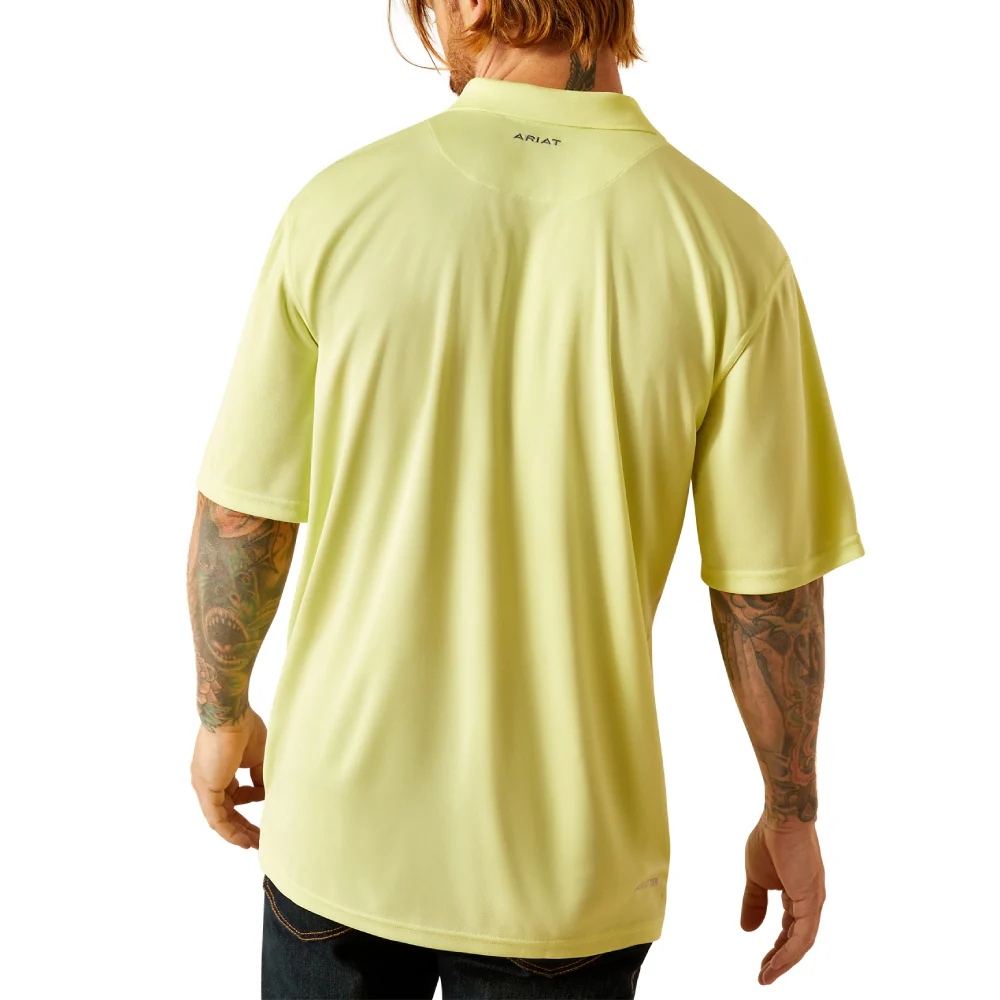 Ariat Mens TEK  Polo Shirt Lime - 10055254 - Image 2
