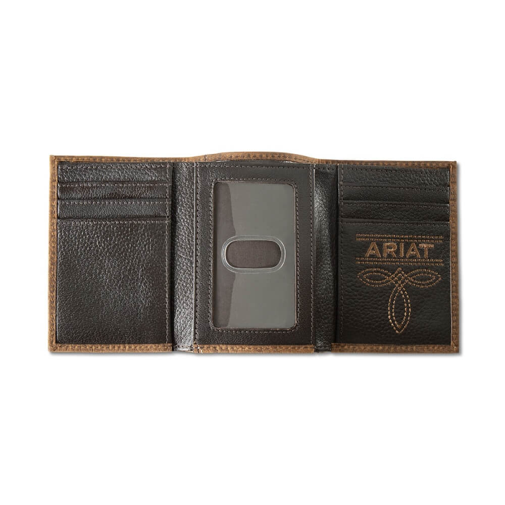 Ariat Mens Trifold Style Wallet Brown - A3564902 - Image 3