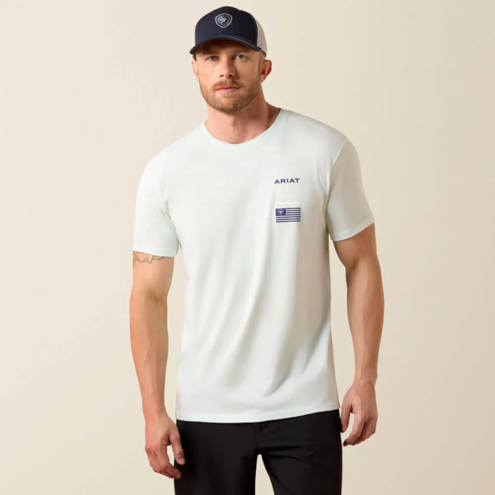 Ariat Mens USA Simple Seal T-Shirt Glacier - 10080249