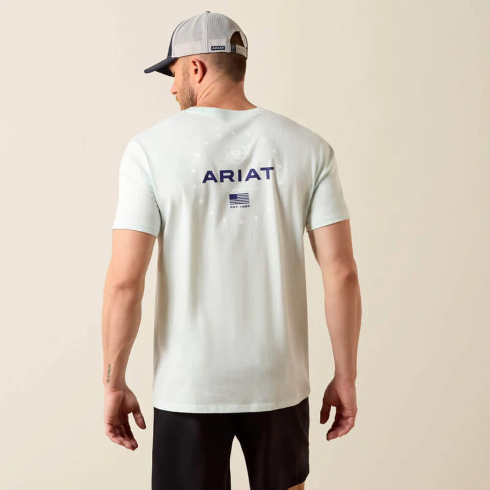 Ariat Mens USA Simple Seal T-Shirt Glacier - 10080249 - Image 2