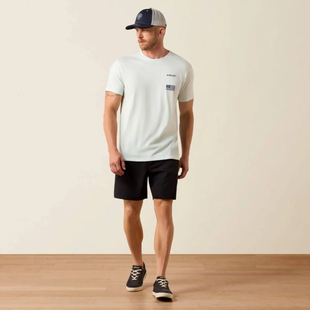 Ariat Mens USA Simple Seal T-Shirt Glacier - 10080249 - Image 3