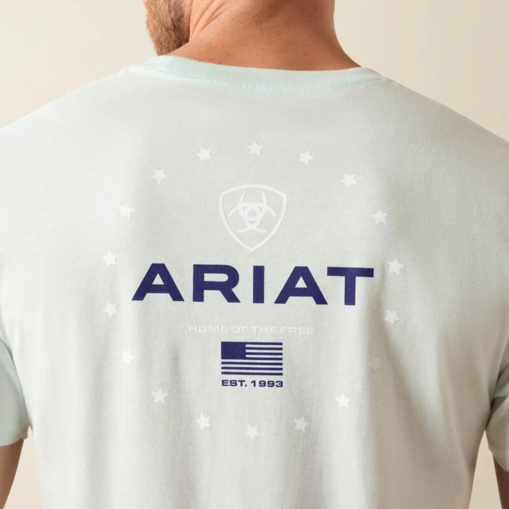 Ariat Mens USA Simple Seal T-Shirt Glacier - 10080249 - Image 5