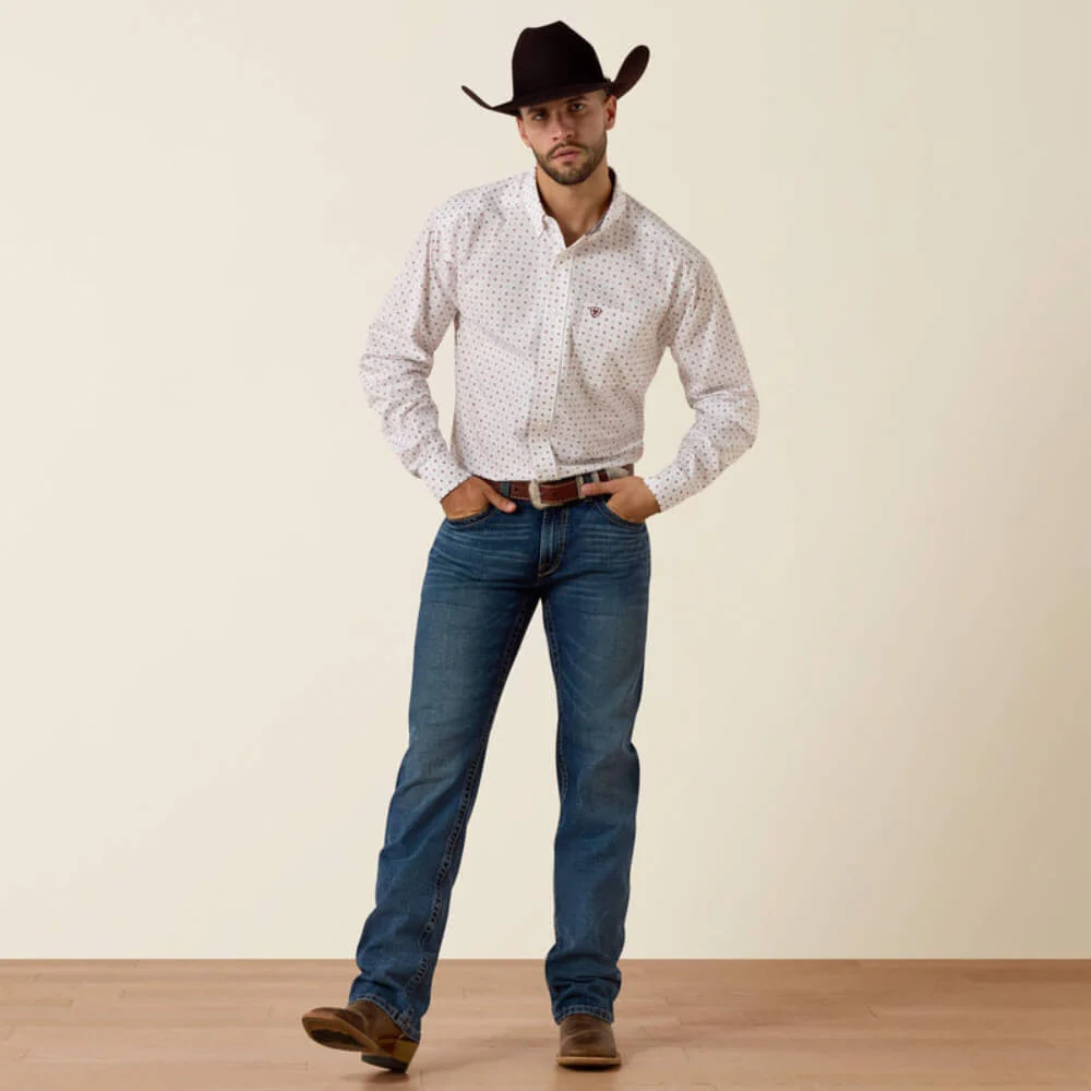 Ariat Mens Waverly Classic Fit Shirt White - 10073681 - Image 3