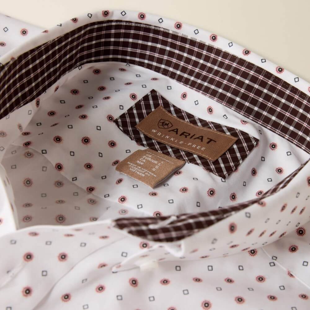 Ariat Mens Waverly Classic Fit Shirt White - 10073681 - Image 6