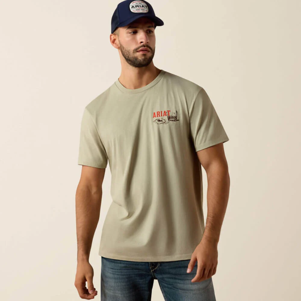 Ariat Mens Whiskey Uno Classic Fit T-Shirt Elm - 10073484 - Image 2