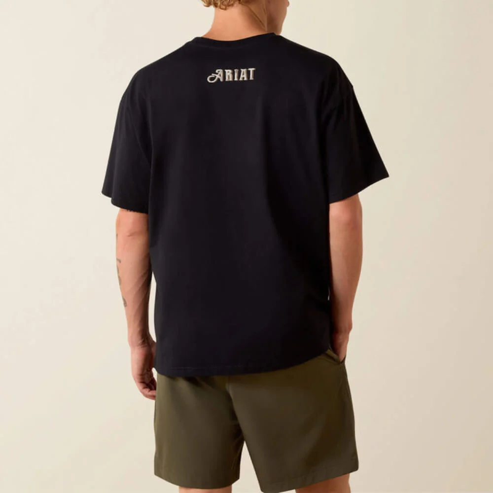 Ariat Mens Wild Life Boxy T-Shirt Washed Black - 10071097 - Image 2