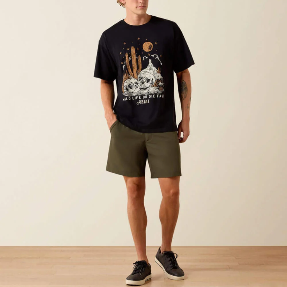 Ariat Mens Wild Life Boxy T-Shirt Washed Black - 10071097 - Image 3