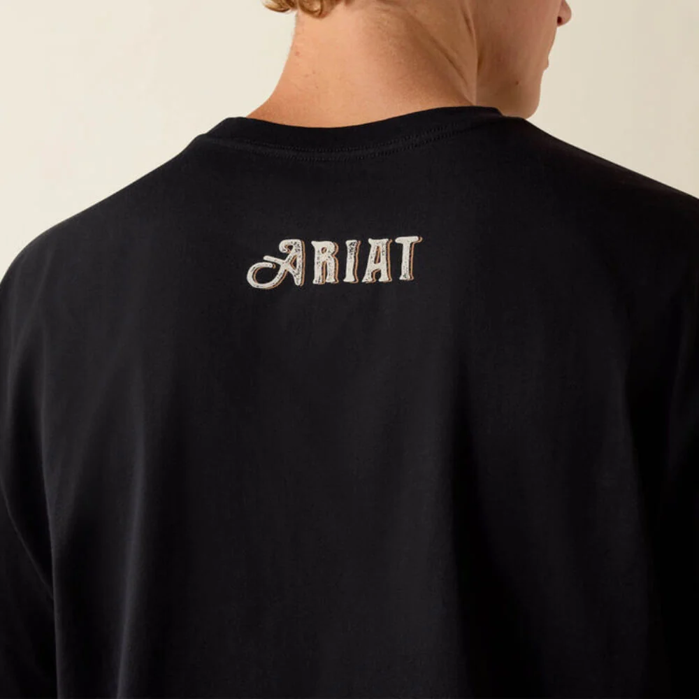 Ariat Mens Wild Life Boxy T-Shirt Washed Black - 10071097 - Image 5
