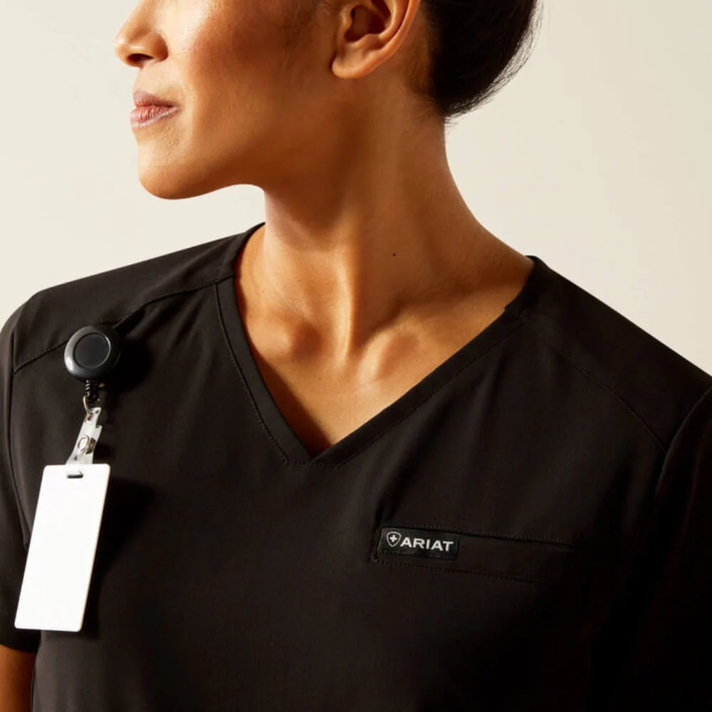 Ariat Womens Clara 6 Pocket Scrub Top Black - 10039716 - Image 6