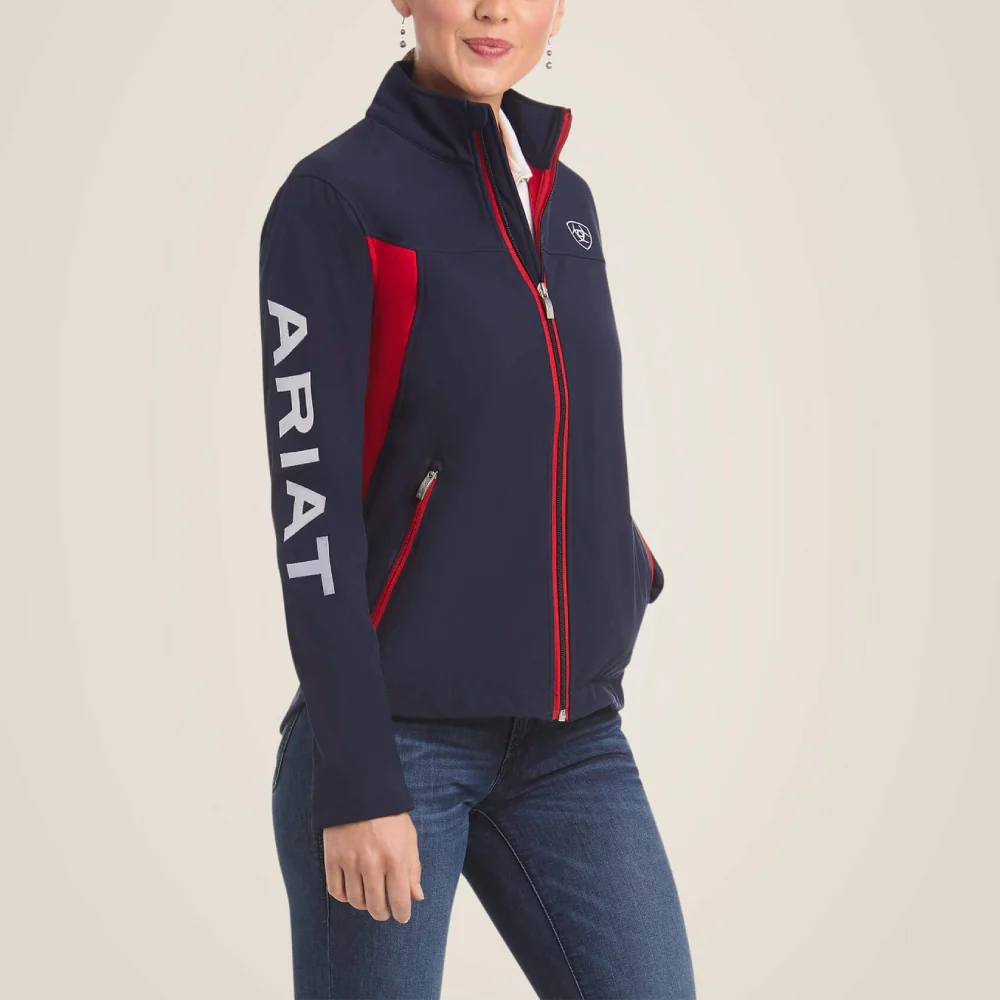 Ariat Womens New Team Navy Softshell Jacket - 10019208 - Image 2