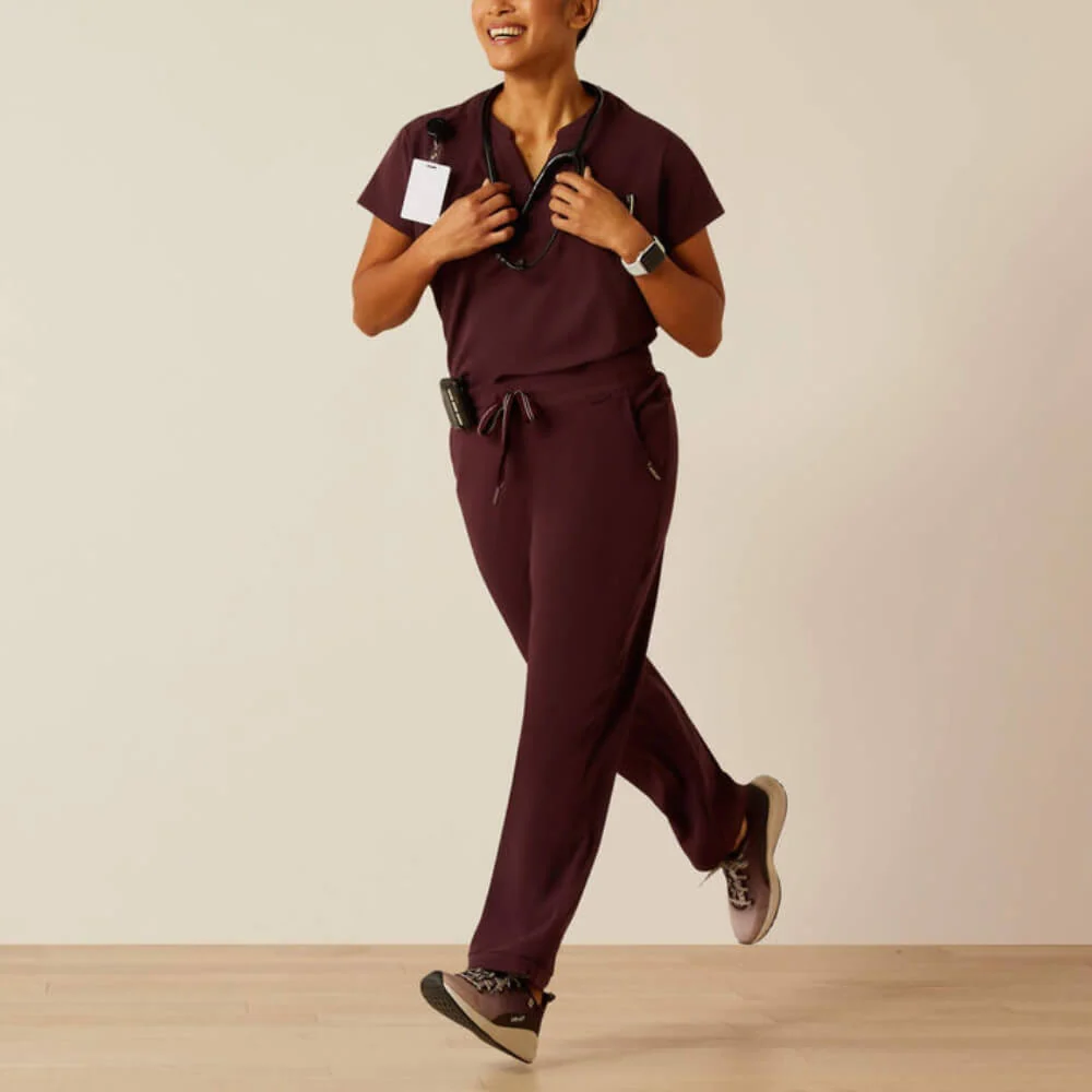 Ariat Womens Nightingale Utility Stretch Scrub Pant Winetasting - 10039952 - Image 2