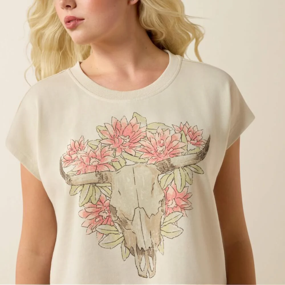 Ariat Womens Vintage Pullover T-Shirt Summer Sand - 10071633 - Image 4