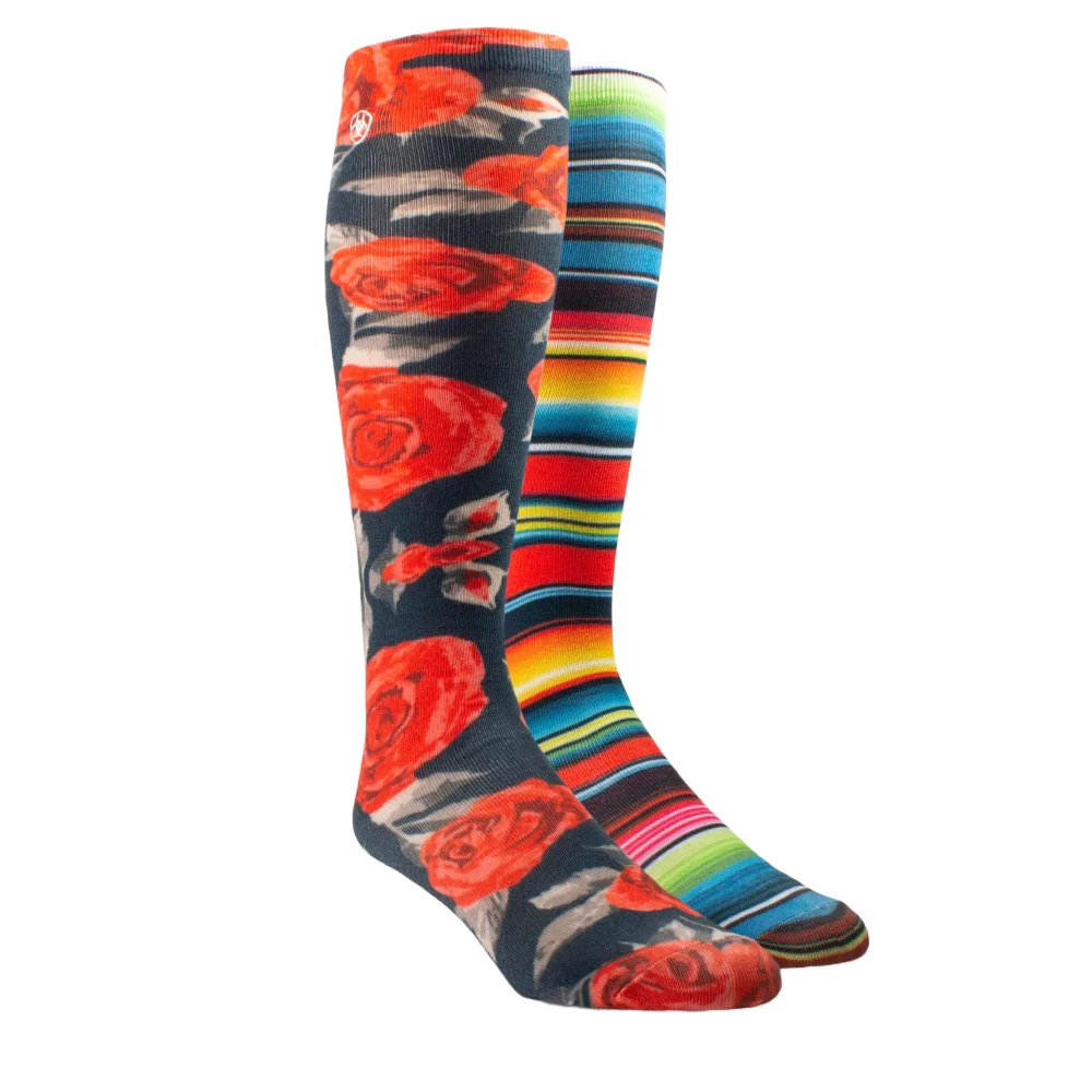 Ariat Womens Western Knee High 2 Pair Socks - AR2941