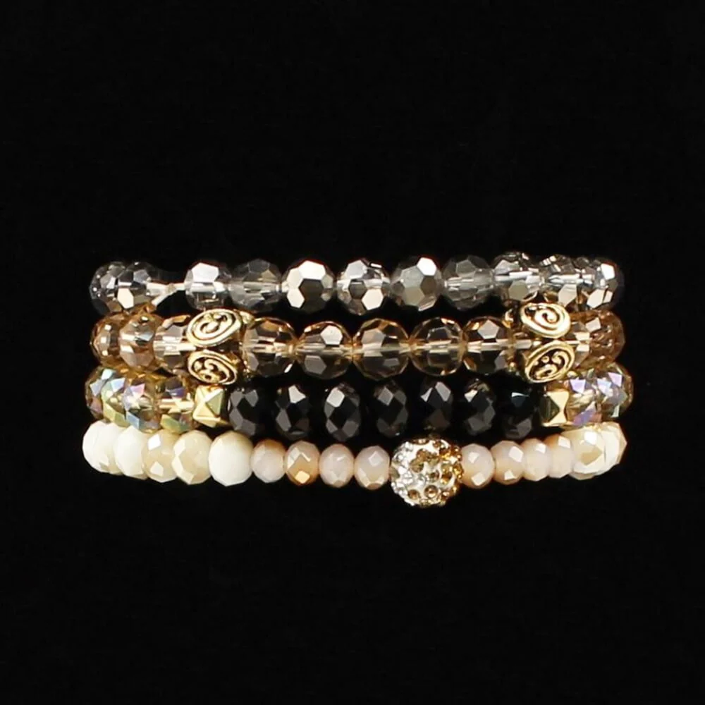 Blazin Roxx Womens Multi-Strand Crystal Bead Stretch Bracelet - 30921