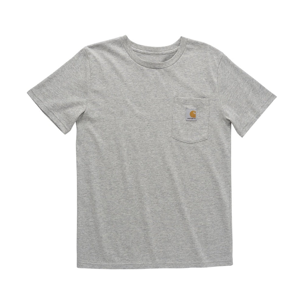 Carhartt Boys Pocket Short Sleeve T-Shirt Grey Heather (Sizes 4 - 7) - CA6513-H01