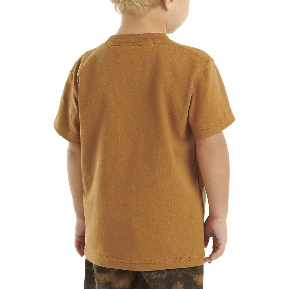 Carhartt Boys Pocket Short Sleeve T-Shirt Brown (Sizes S - XL) - CA6513-D15 - Image 2