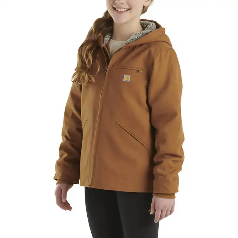 Carhartt Girls Sierra Sherpa-Lined Jacket Carhartt Brown - CP9547-D15 - Image 2
