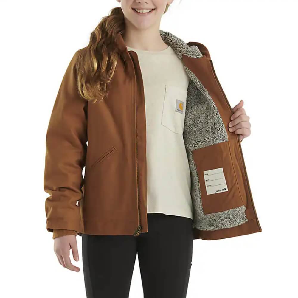 Carhartt Girls Sierra Sherpa-Lined Jacket Carhartt Brown - CP9547-D15 - Image 3