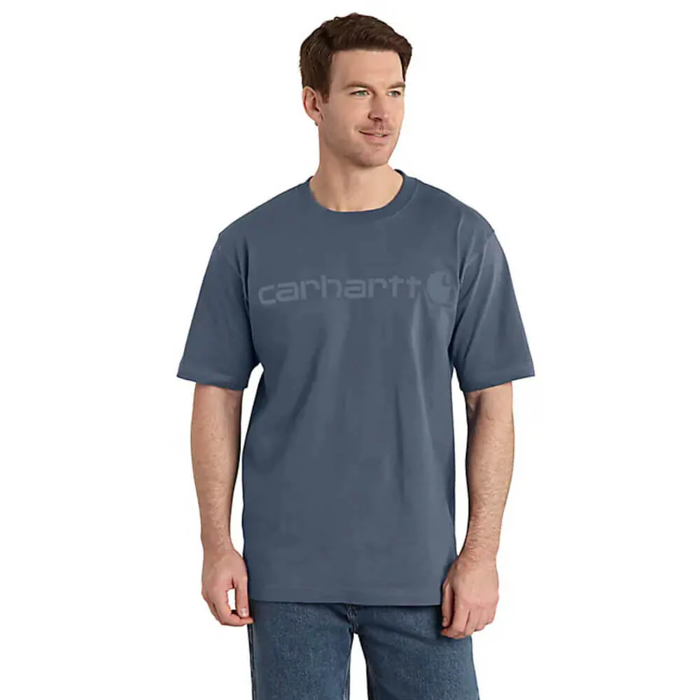 Carhartt Mens Dearborn Loose Logo T-Shirt Bluestone - K195-BLS