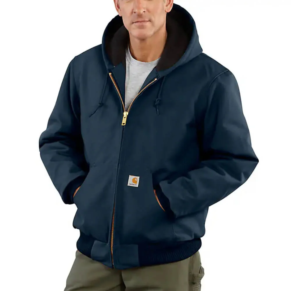 Carhartt Mens Iconic J140 Firm Duck Active Work Jacket Dark Navy - 106673-DNY