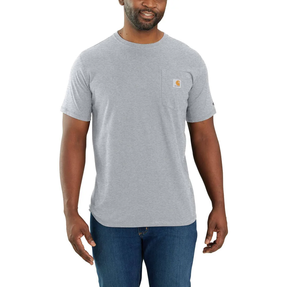 Carhartt Mens Force Relaxed Fit Pocket Work T-Shirt Heather Grey - 106652-HGY