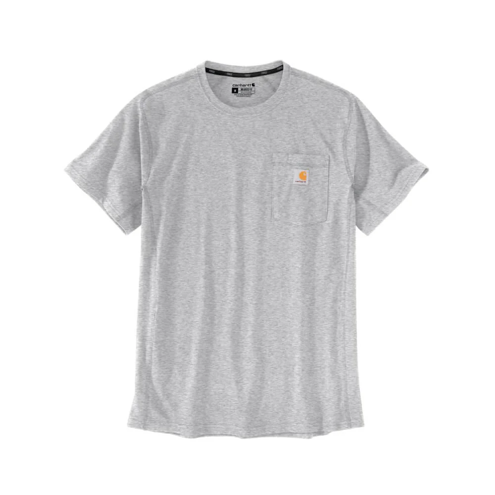 Carhartt Mens Force Relaxed Fit Pocket Work T-Shirt Heather Grey - 106652-HGY - Image 2