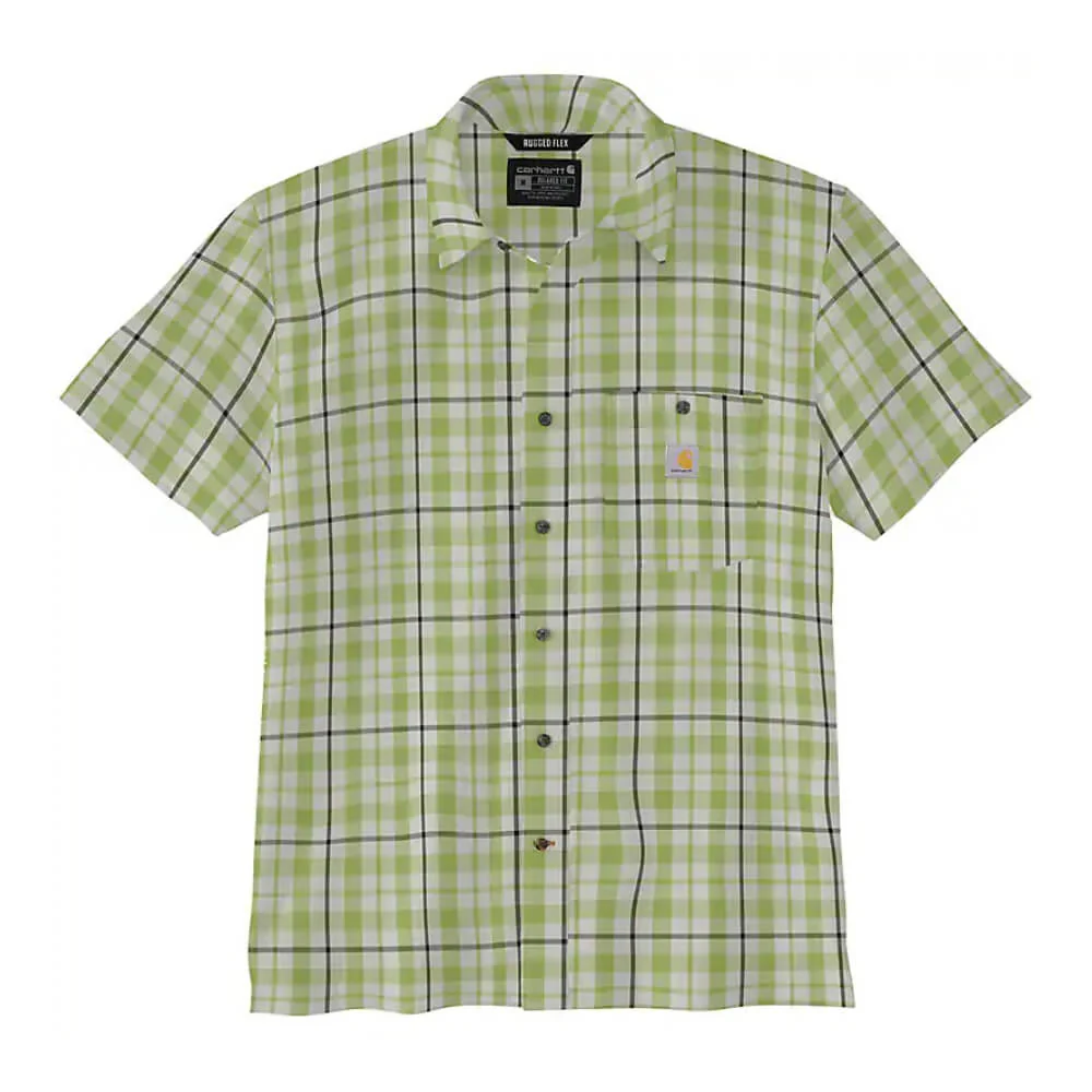 Carhartt Mens Force Sun Defender Plaid Shirt Algae Green - 106747-GJ7