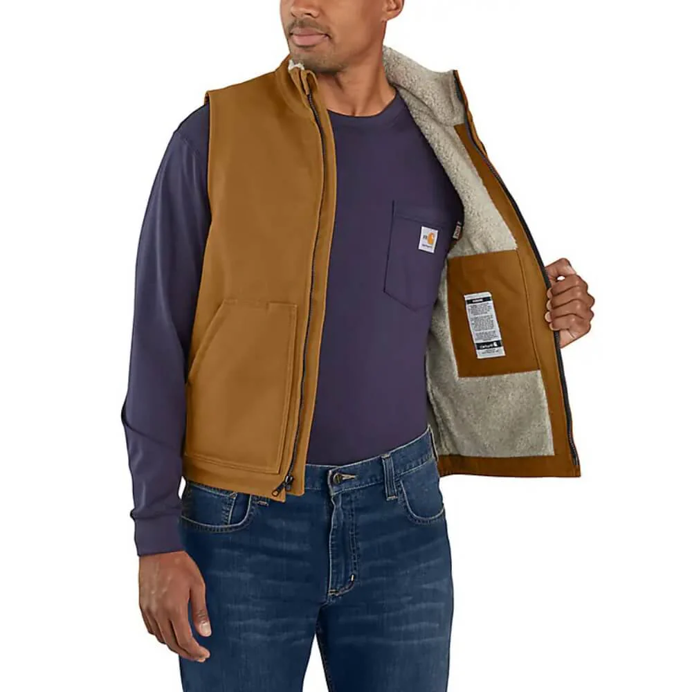 Carhartt Mens FR Duck Mock Neck Canvas Work Vest Brown - 104981-BRN - Image 3