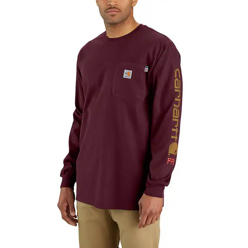 Carhartt Mens FR Force  Irvine Loose Fit Logo T-Shirt Port - 104130-PRT