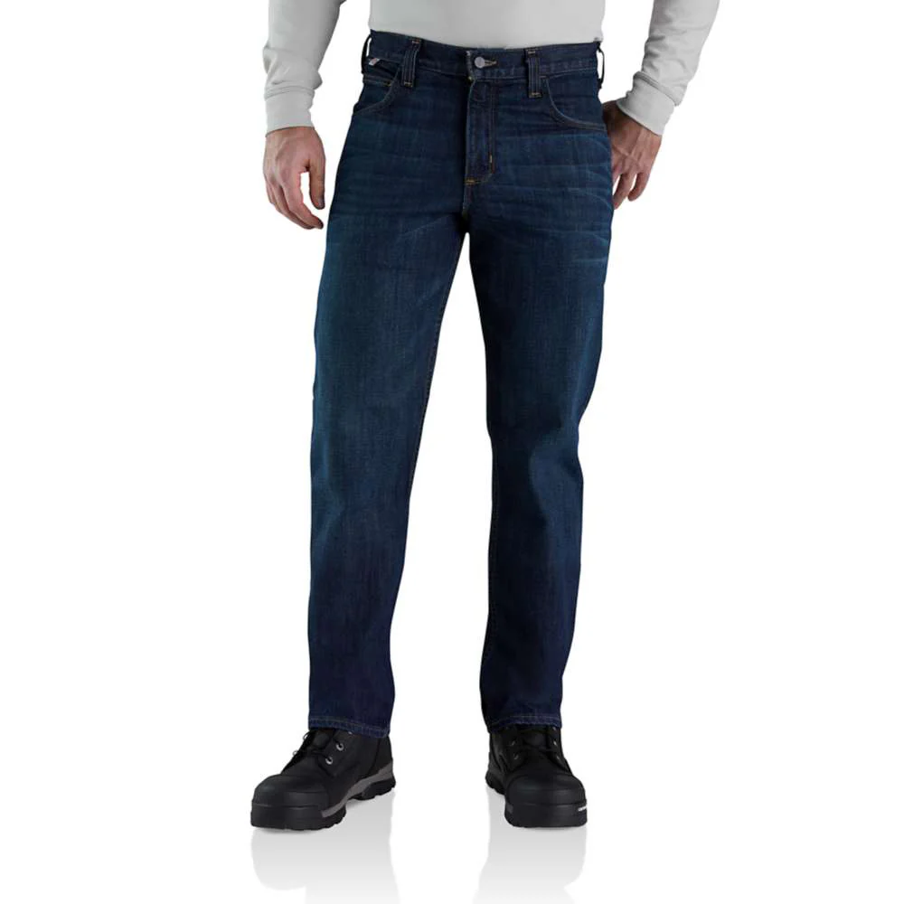 Carhartt Mens FR Rugged Flex Straight Fit 5 Pocket Work Jeans - 105069-MDO