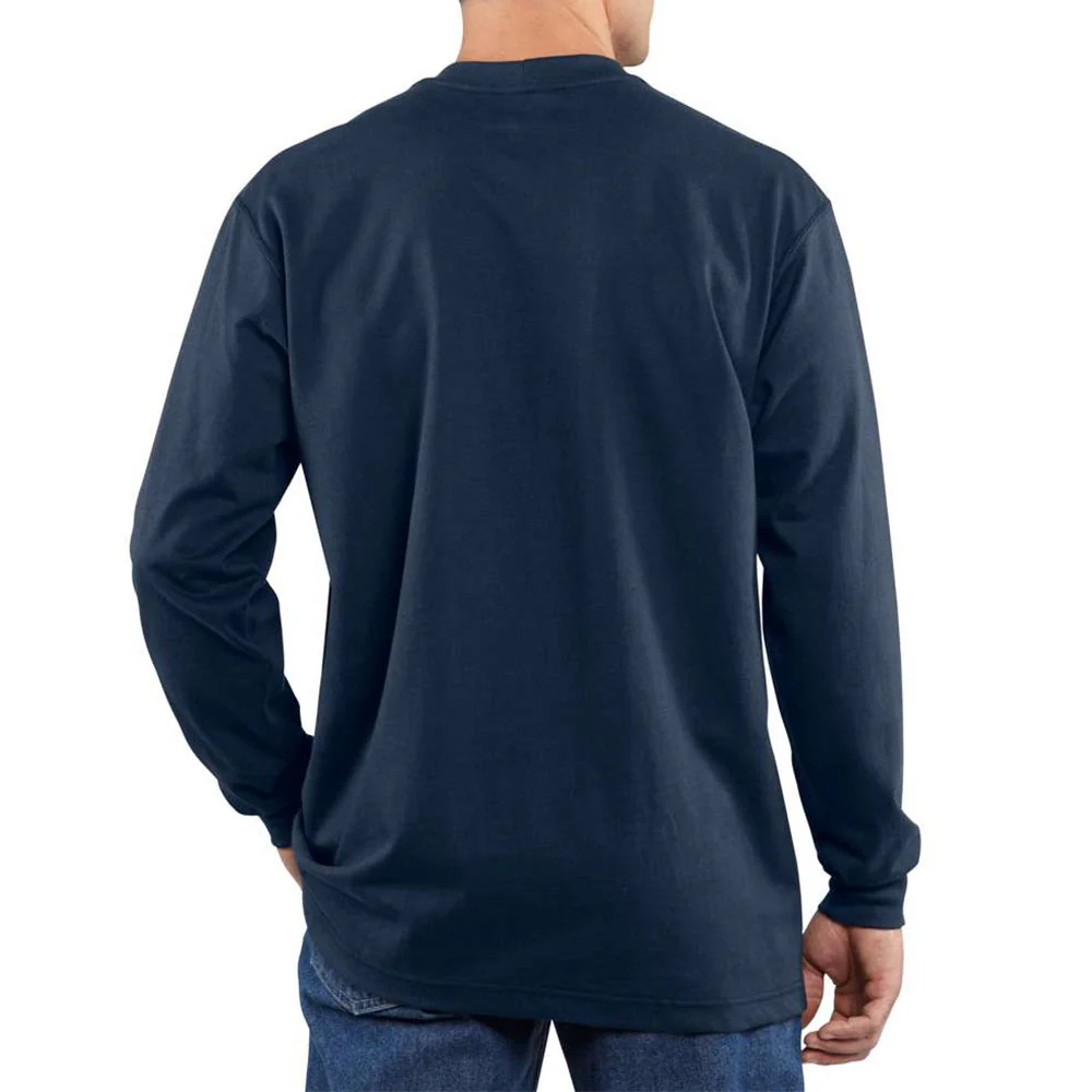 Carhartt Mens FR Force Dearborn Loose Long Sleeve Work T-Shirt Dark Navy - 100235-410 - Image 2
