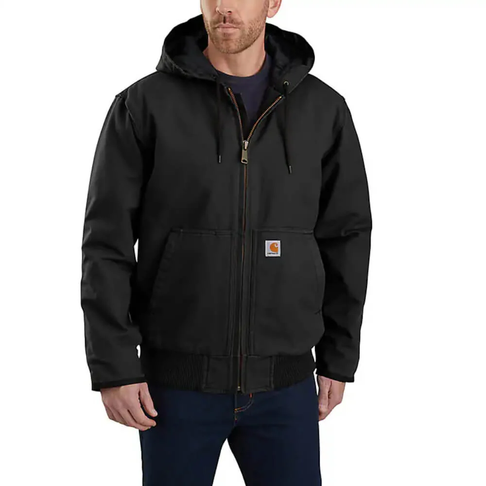 Carhartt Mens Washed Duck Active Work Jacket Black - 104050-BLK