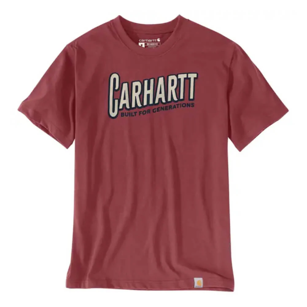 Carhartt Mens Irvine Relaxed Generations T-Shirt Amber - 107435-RE4
