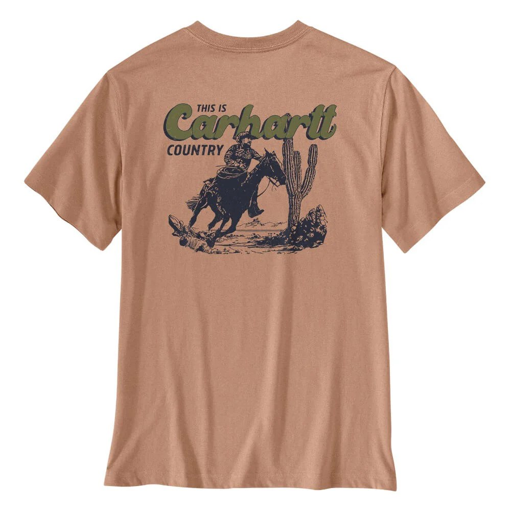 Carhartt Mens Irvine Relaxed Horse T-Shirt Italian Clay Heather - 107292-QA1 - Image 2