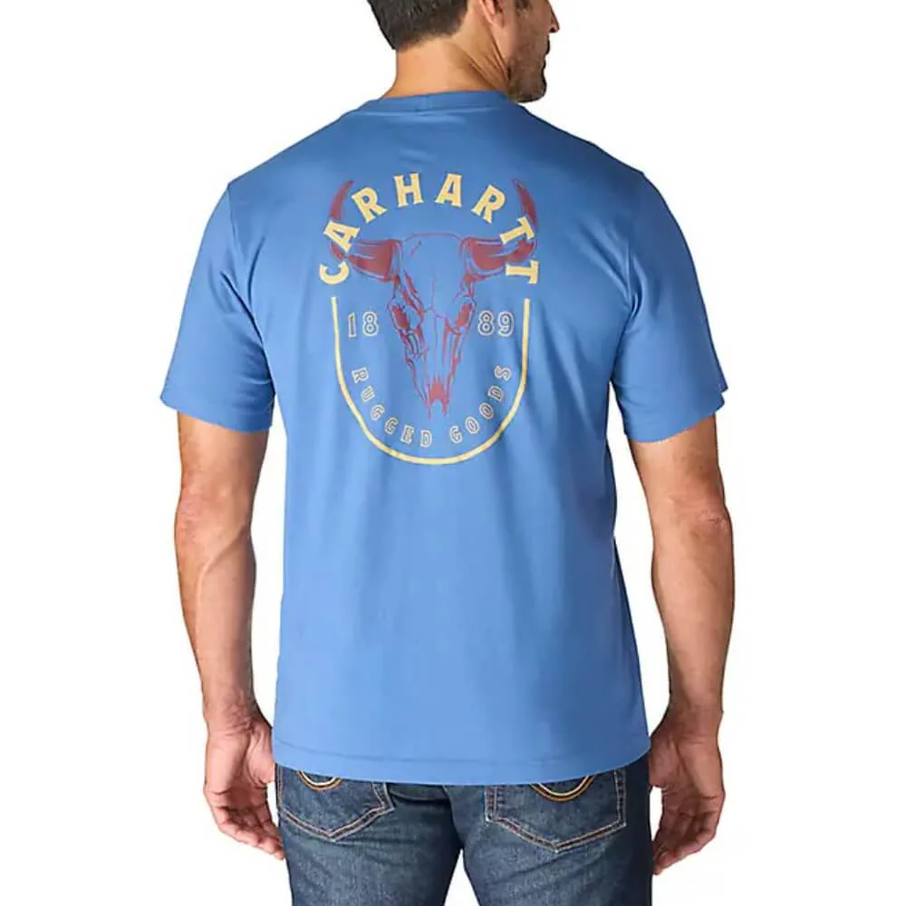 Carhartt Mens Irvine Relaxed Skull T-Shirt Dark Tranquil Blue - 107450-HS0