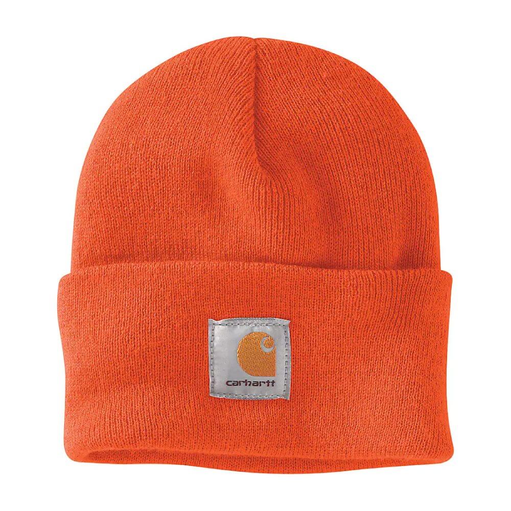 Carhartt Mens Knit Cuffed Beanie Brite Orange - A18-BOG