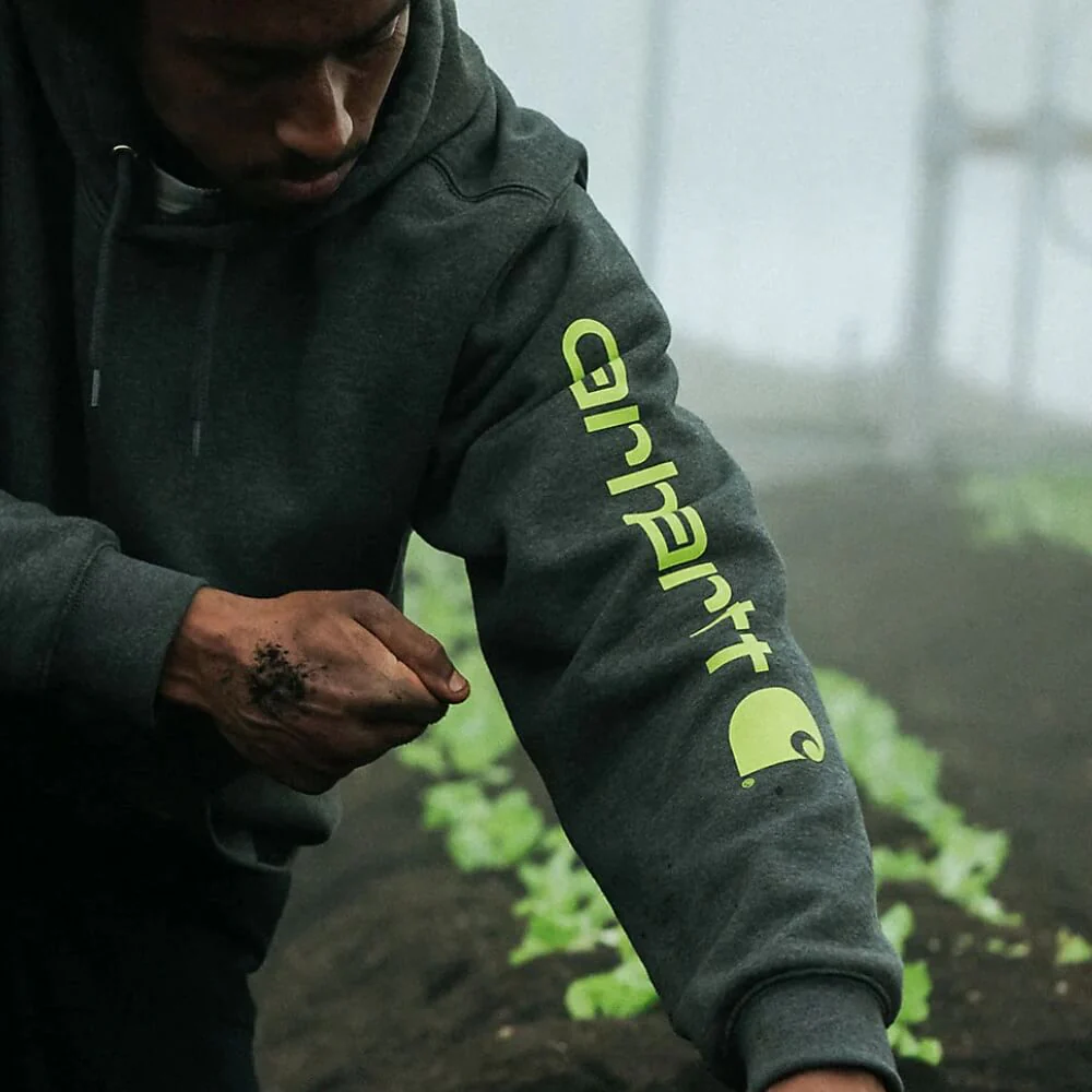 Carhartt Mens Iconic K288 Logo Hoodie Carbon Heather - K288-026
