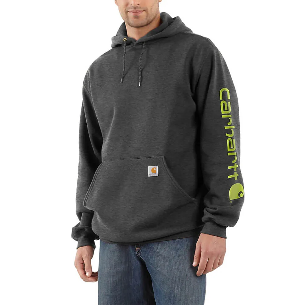 Carhartt Mens Iconic K288 Logo Hoodie Carbon Heather - K288-026 - Image 2