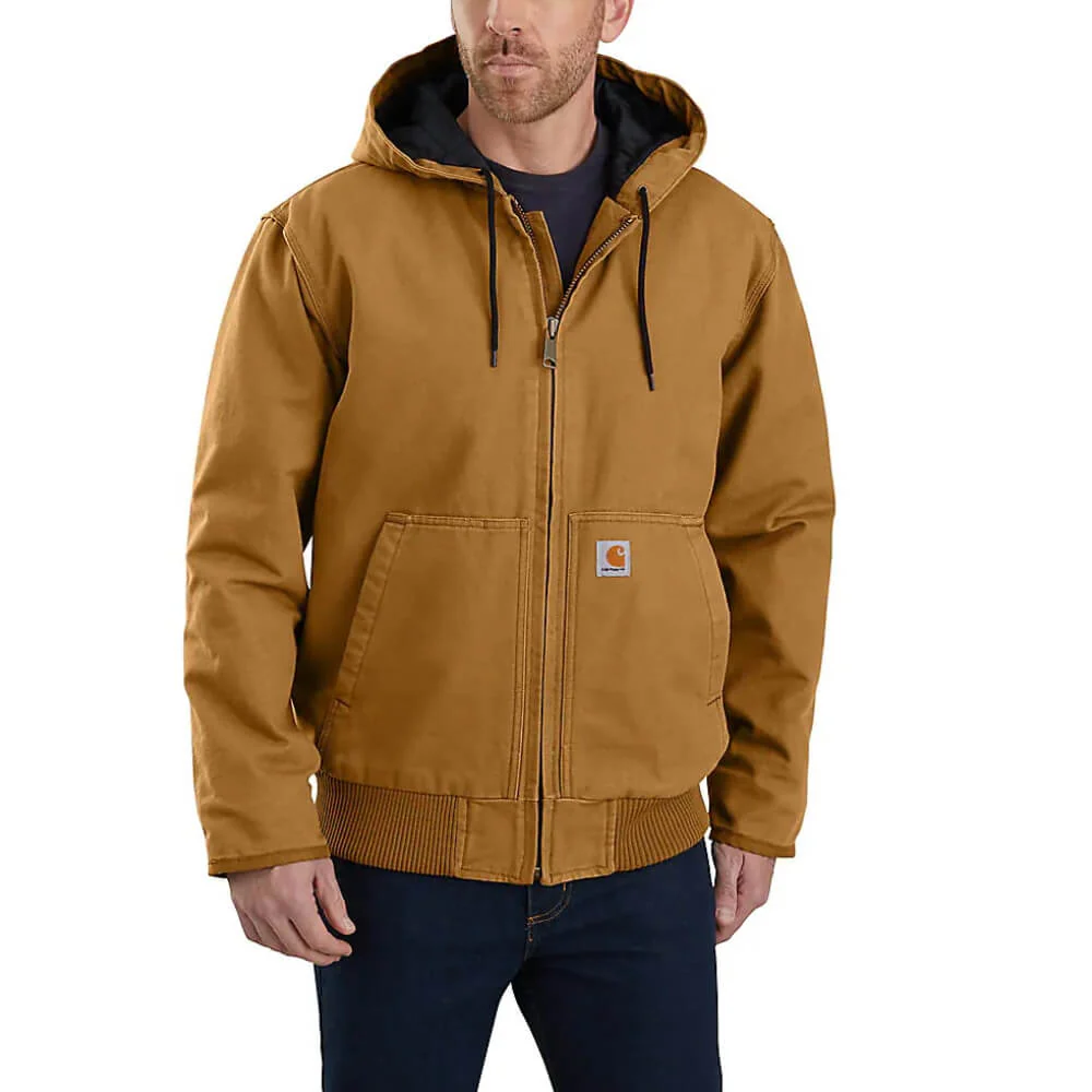 Carhartt Mens Washed Duck Active Work Jacket Brown - 104050-BRN