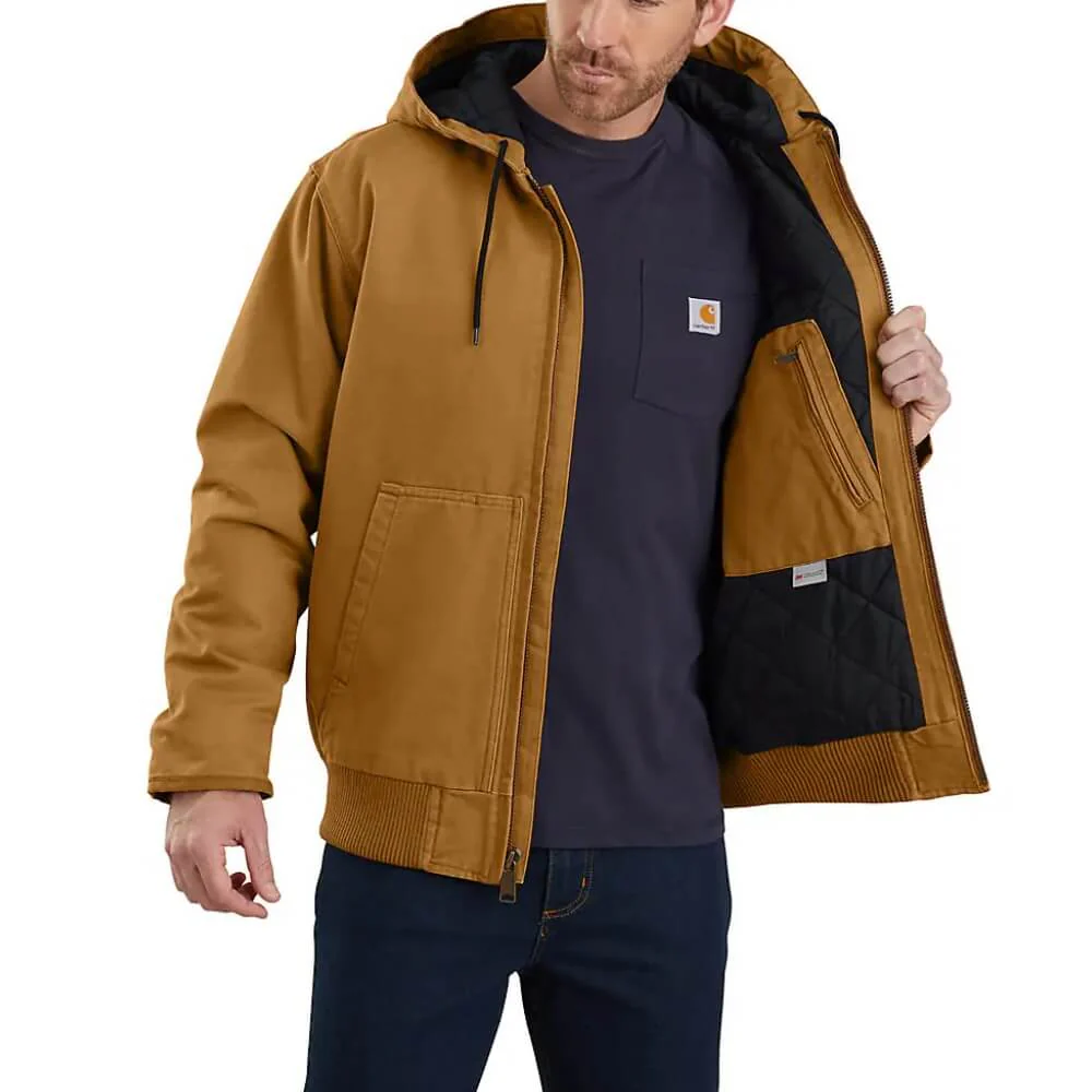Carhartt Mens Washed Duck Active Work Jacket Brown - 104050-BRN - Image 3