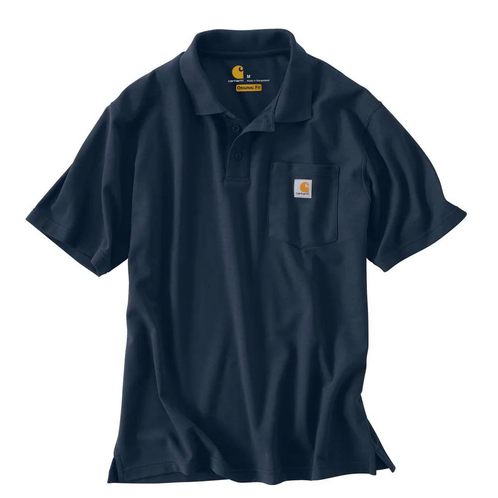 Carhartt Mens Loose Fit Midweight Pocket Polo Shirt Navy - 106685-NVY - Image 2