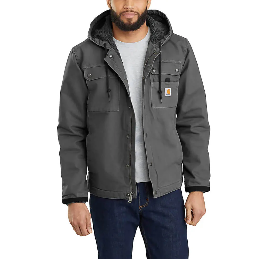Carhartt Mens Washed Duck Bartlett Work Jacket Gravel - 103826-GVL - Image 2