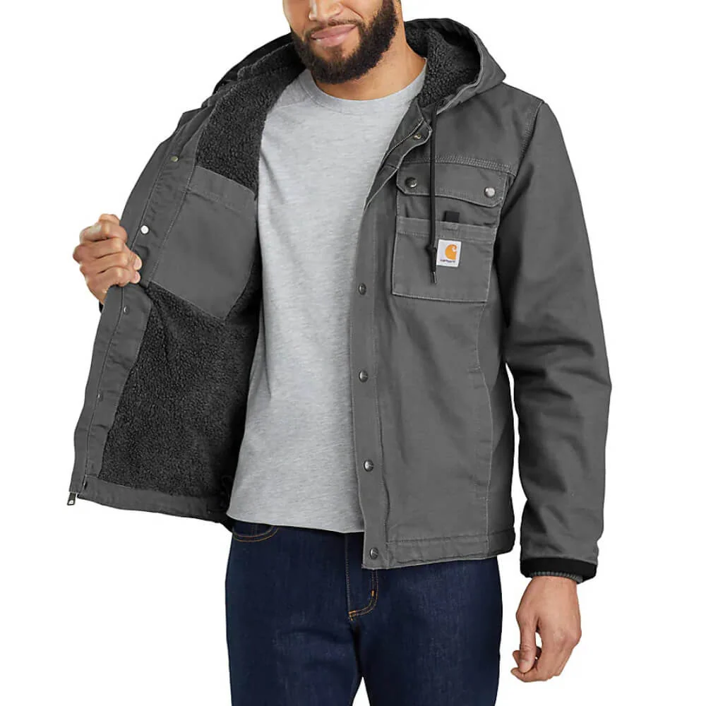 Carhartt Mens Washed Duck Bartlett Work Jacket Gravel - 103826-GVL - Image 3