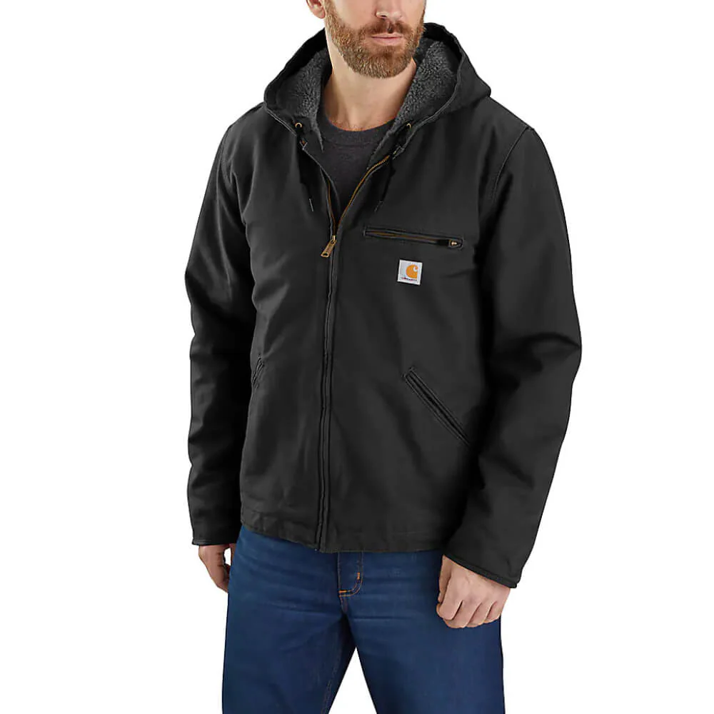 Carhartt Mens Washed Duck Sierra Work Jacket Black - 104392-BLK
