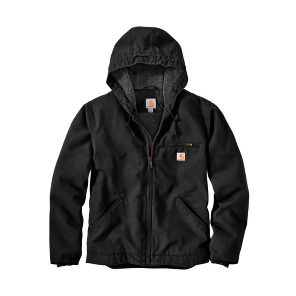 Carhartt Mens Washed Duck Sierra Work Jacket Black - 104392-BLK - Image 2