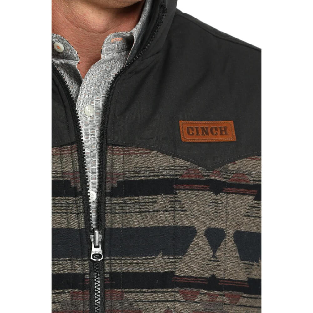 Cinch Mens Aztec Reversible Zip Vest Brown - MWV1576005-BRN - Image 2