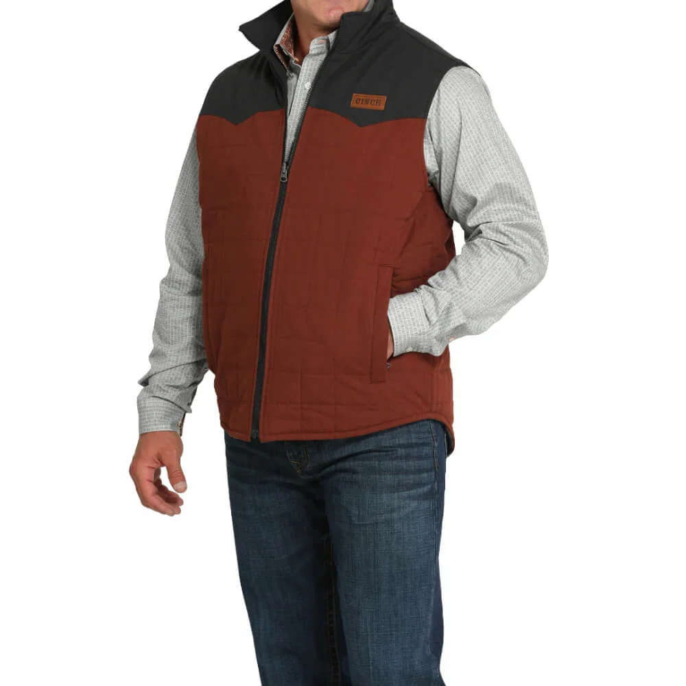 Cinch Mens Aztec Reversible Zip Vest Brown - MWV1576005-BRN - Image 3