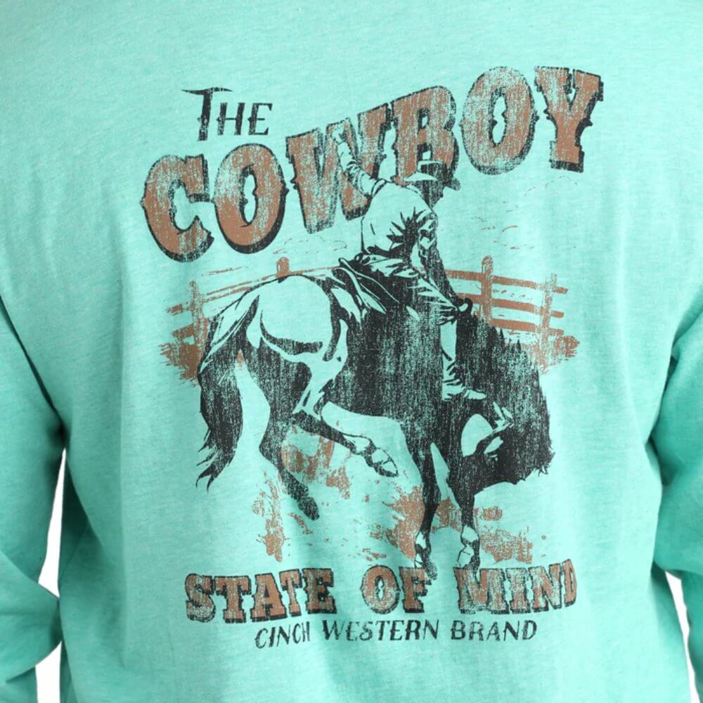 Cinch Mens Graphic T-Shirt Turquoise - MTK1721019-TUR - Image 4