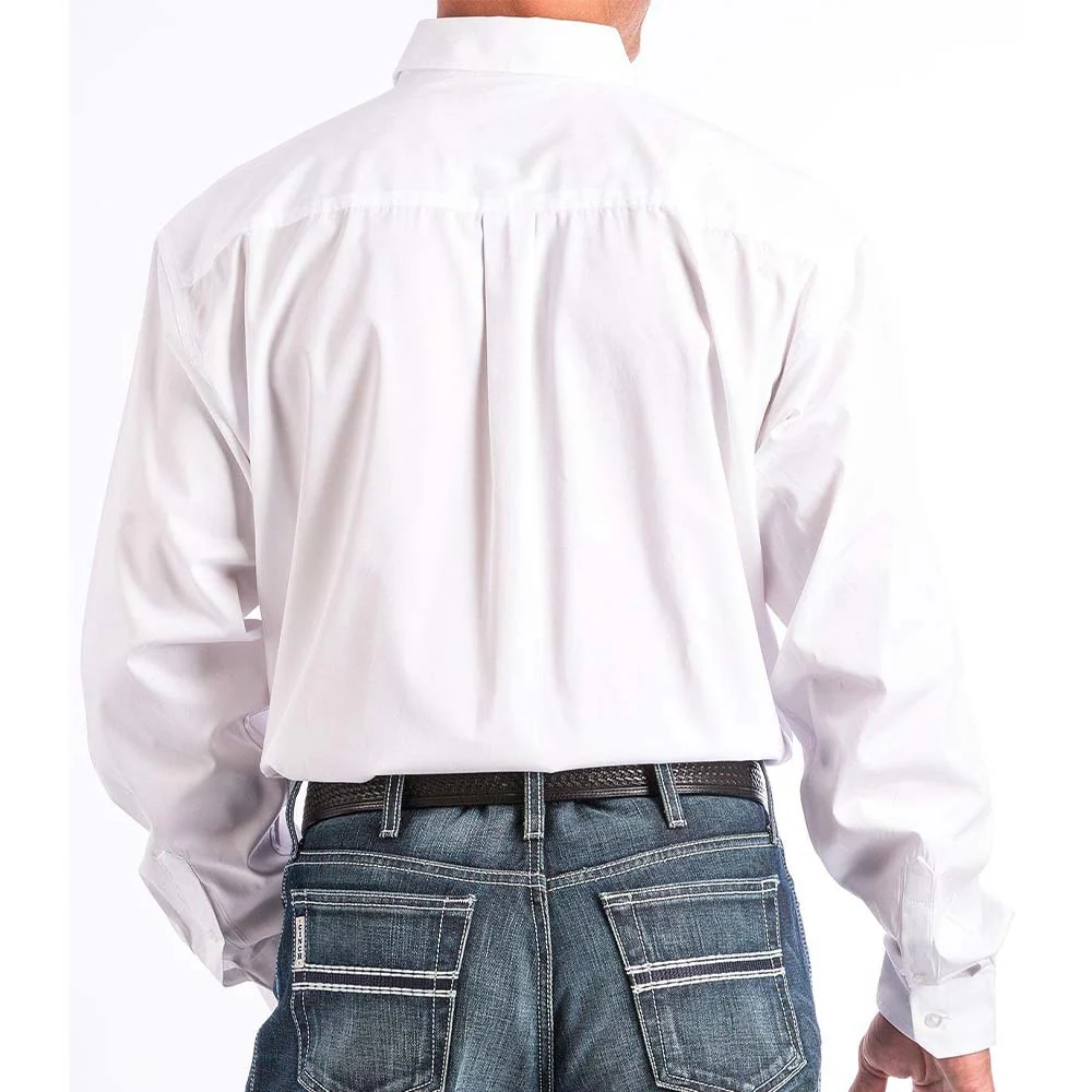 Cinch Mens Long Sleeve Button Down Solid Western Shirt White - MT10320020-WHT - Image 3
