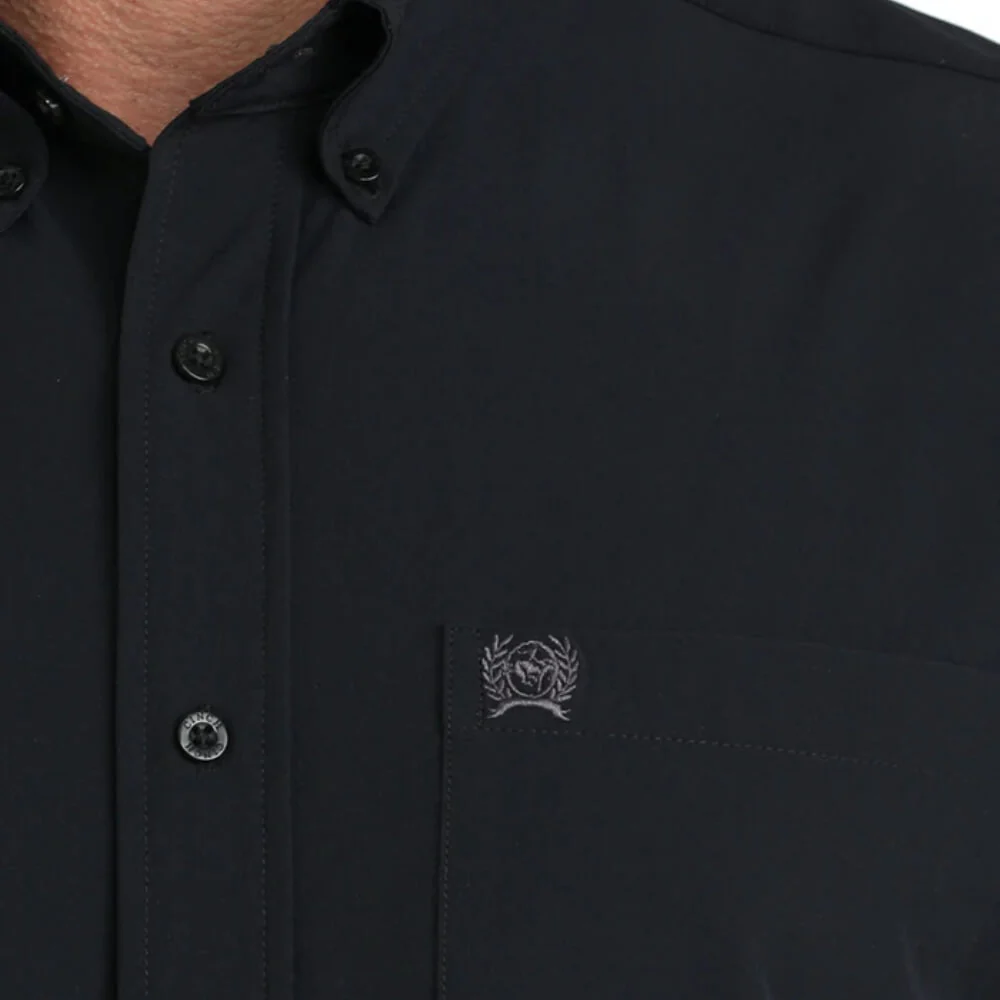 Cinch Mens Solid Arenaflex Western Shirt Black - MTW1862039-BLK - Image 4
